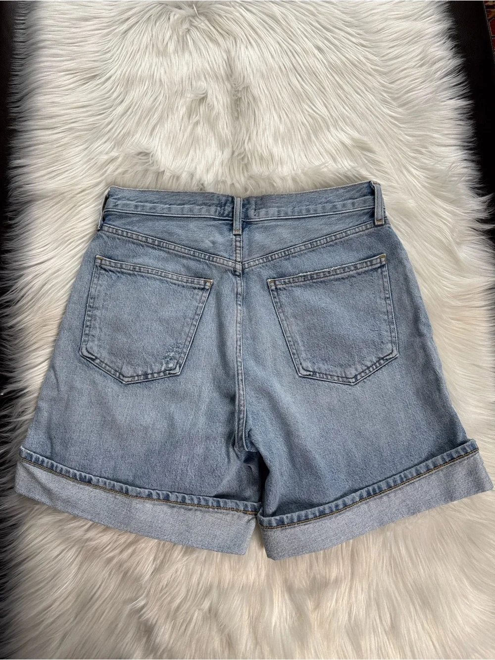 Agolde Dame High Waisted Cuffed Denim Shorts